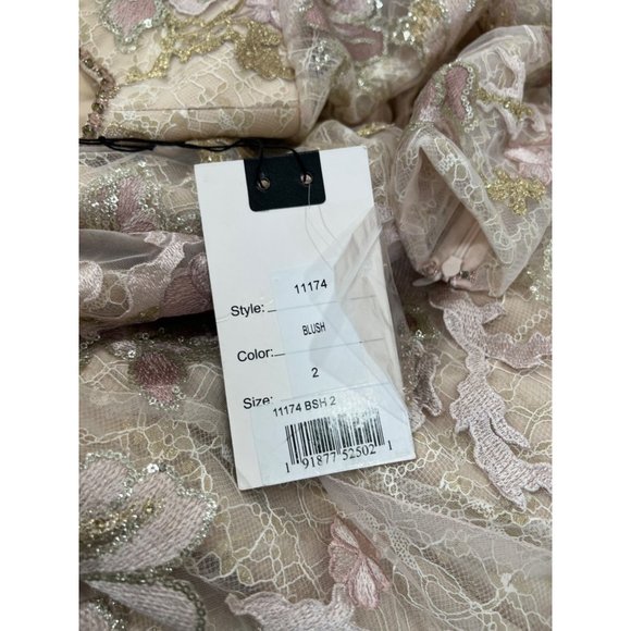 MAC DUGGAL 11174 Floral Embroidered Lace Trumpet Gown Size 2 Maxi Dress MOB - Picture 7 of 7